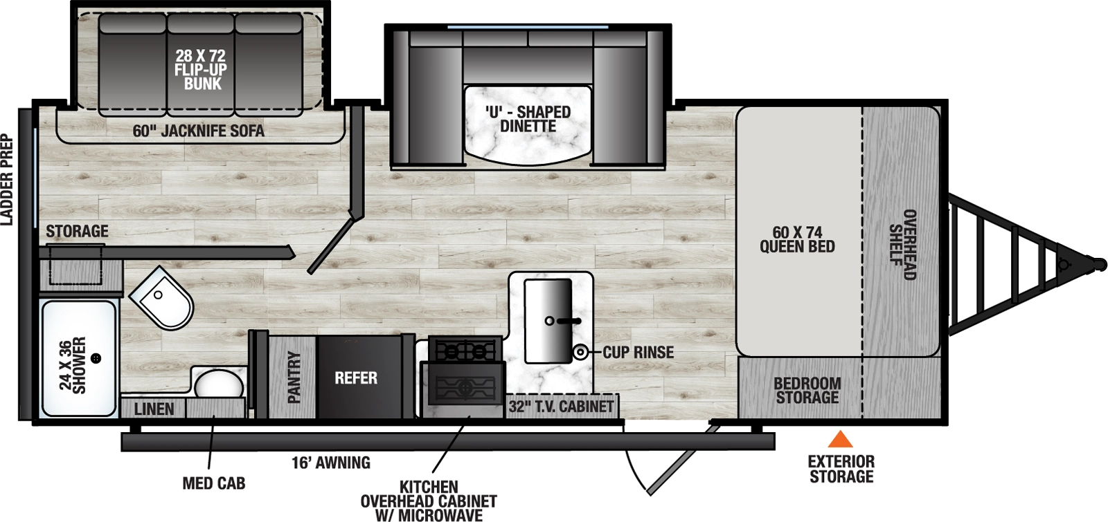 Clipper Travel Trailers 22BHSR Floorplan